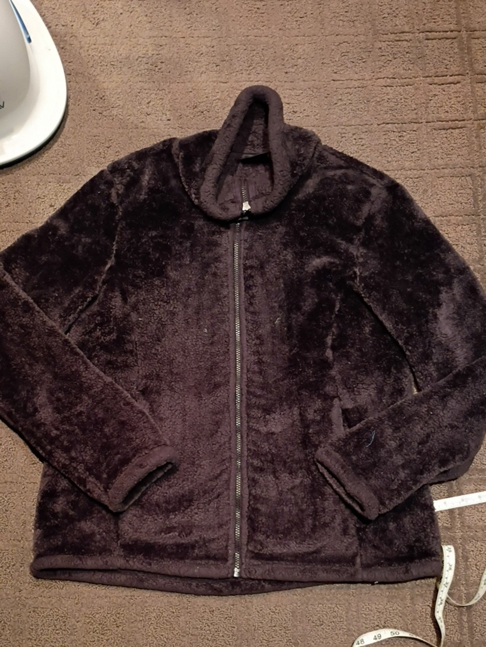 Women's Plush Full-Zip Jacket - Deep Eggplant Color